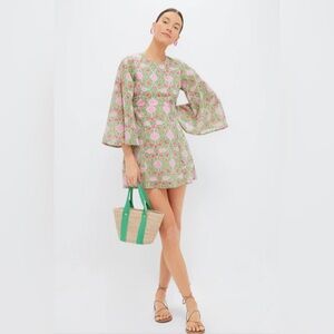 Tuckernuck SZ BLOCKPRINTS
Exclusive Celery Lisbon Print Mary Dress large NWT